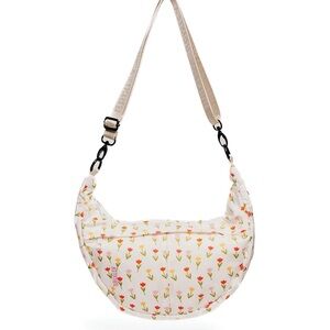 Brixley Tulip Field Crescent Crossbody Bag